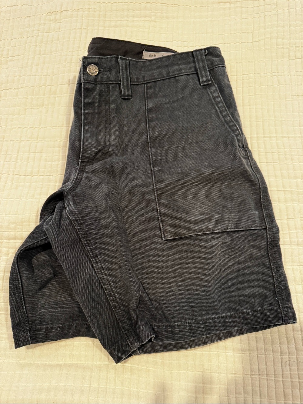 Swrve brand High-Waist Black Denim Skirt with Patch Pocket